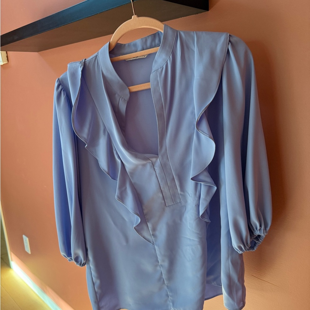 Amanda Uprichard Lavender Ruffle Blouse
